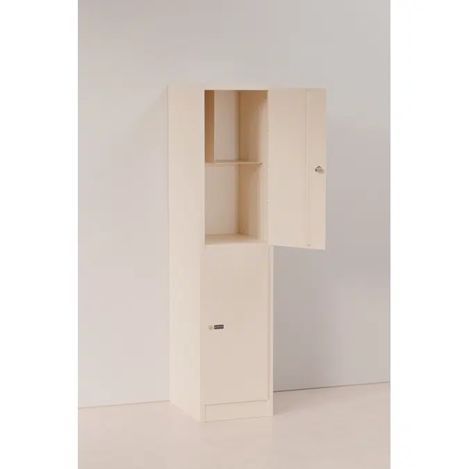 2-Compartment Locker Flat Steel Door W:400 D:500 H:1700