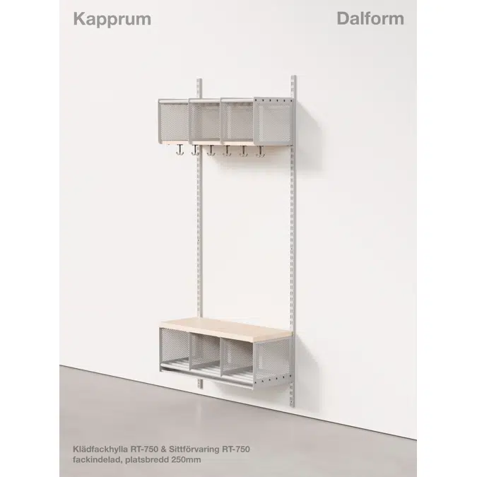 Cloakroom Bench with Shoe Tray 900