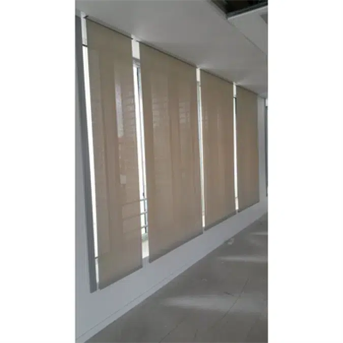 Flush-mounted blind, without track, Electrically operated