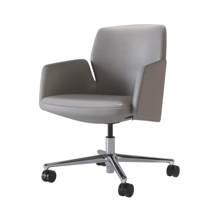 Low leather upholstered executive chair