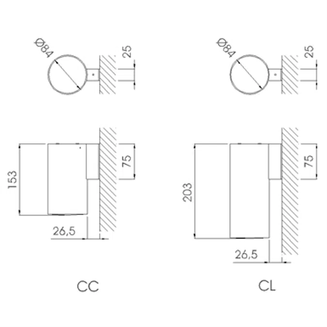 LENS WALL-MOUNTED SELF-CONTAINED