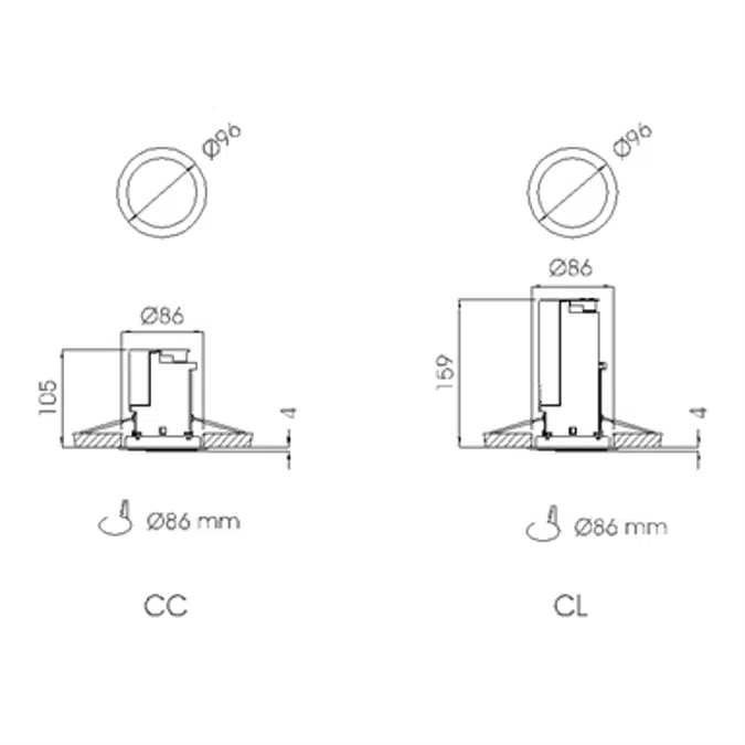 LENS FLUSH-MOUNTED SELF-CONTAINED