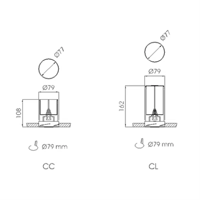 LENS FLUSH-MOUNTED TRIMLESS SELF-CONTAINED