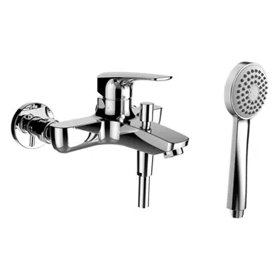 kuva kohteelle Laurin, Bath faucet, Projection 191, mounting dist. 153 mm, w. fittings, w. accessories