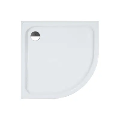 SOLUTIONS Quarter-circle shower tray, 1000 x 1000 mm图像