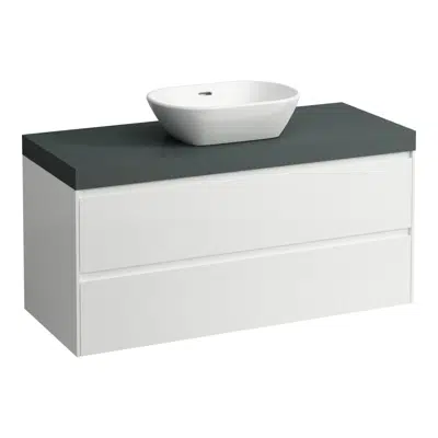 Obrázek pro LANI Modular 1200, countertop 65 mm (.266 traffic grey), with centre cut-out, 2 drawers