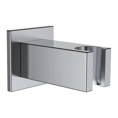 Image for Quadriga, Elbow to the wall with wall connection elbow, projection 69 mm, PVD inox look
