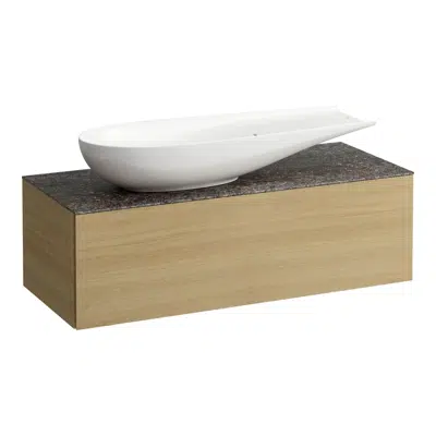ILBAGNOALESSI Drawer element 1200, 1 drawer, with cut-out left, Marrone Naturale top, matches washbasin H818974