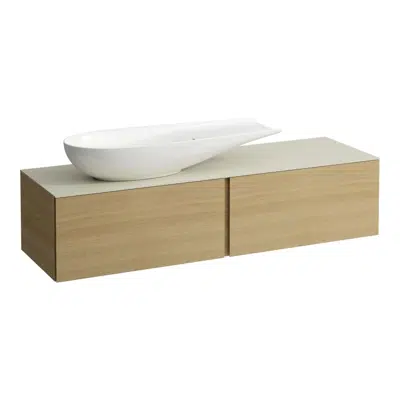 ILBAGNOALESSI Drawer element 1600, 2 drawers, with cut-out left, Calce Avorio top, matches washbasin H818974