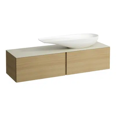 ILBAGNOALESSI Drawer element 1600, 2 drawers, with cut-out right, Calce Avorio top, matches washbasin H818974