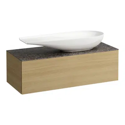 ILBAGNOALESSI Drawer element 1200, 1 drawer, with cut-out right, Marrone Naturale top, matches washbasin H818974