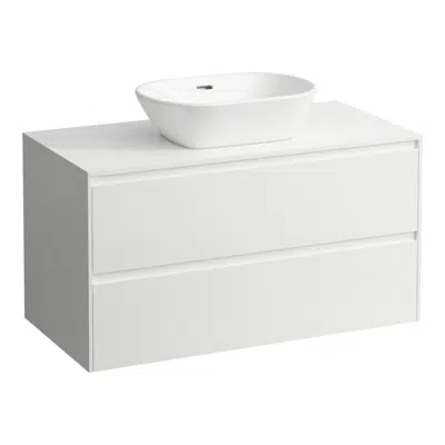 kuva kohteelle LANI Drawer element 1000, 2 drawers, with center cut-out, 12 mm top