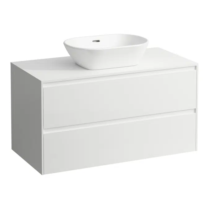 LANI Drawer element 1000, 2 drawers, with center cut-out, 12 mm top