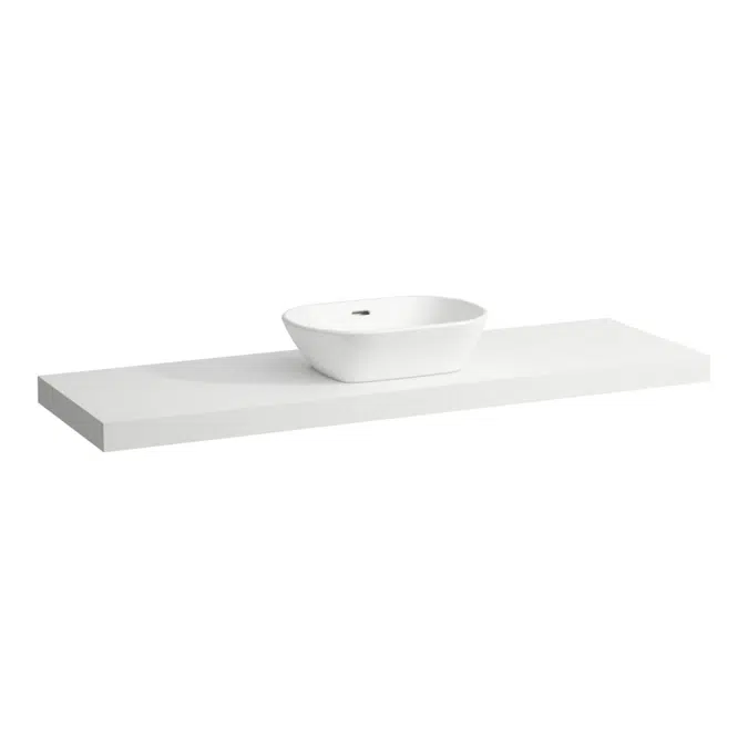 LANI Countertop 1600, with centre cut-out, 65 mm thick, incl. 3 installation brackets