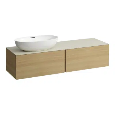 ILBAGNOALESSI Drawer element 1600, 2 drawers, with cut-out left, Calce Avorio top, matches washbasin H818975/6, H818977/8
