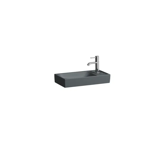MEDA Small washbasin, with tap bank right