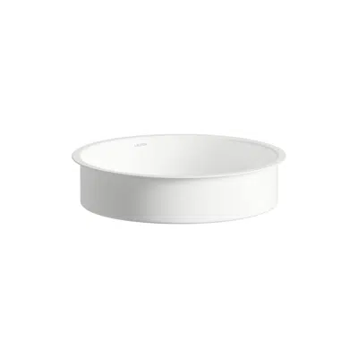 UNISONO Under-mounted washbasin, made of Vitreon Steel, without tap bank, without tap hole, without overflow, including fixing set, drain valve图像