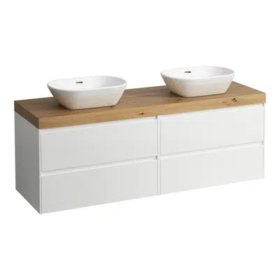 afbeelding voor LANI Modular 1600, countertop 65 mm (.267 wild oak), with cut-out left and right, 4 drawers: drawer element 800 right + drawer element 800 left