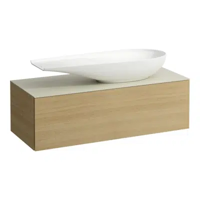 ILBAGNOALESSI Drawer element 1200, 1 drawer, with cut-out right, Calce Avorio top with tap cut-out, matches washbasin H818974