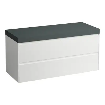 LANI Modular 1200, countertop 65 mm (.266 traffic grey), without cut-out, 2 drawers için görüntü