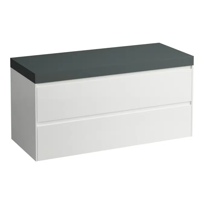 LANI Modular 1200, countertop 65 mm (.266 traffic grey), without cut-out, 2 drawers