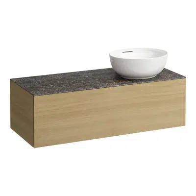 ILBAGNOALESSI Drawer element 1200, 1 drawer, with cut-out right, Marrone Naturale top with tap cut-out, matches washbasin H818975/6