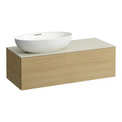 ILBAGNOALESSI Drawer element 1200, 1 drawer, with cut-out left, Calce Avorio top with tap cut-out, matches washbasin H818977/8
