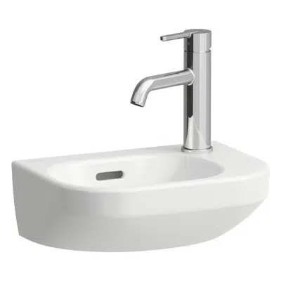 LUA Small washbasin, with tap bank right