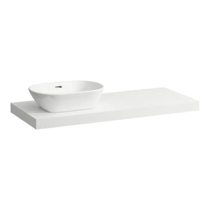 LANI Countertop 1200, with cut-out left, 65 mm thick, incl. 2 installation brackets