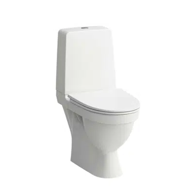 KOMPAS Floorstanding WC combination, rimless, washdown, without fixing holes