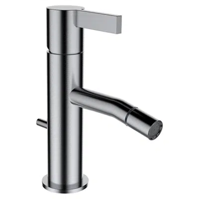 Kartell • LAUFEN Bidet faucet, Projection 110 mm, fixed spout, w. pop-up waste lever, w/o pop-up waste, PVD inox look