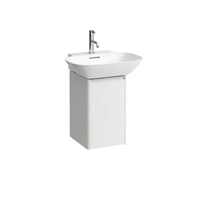 BASE Vanity unit, 315 x 340 x 515 mm, left hinged, 1 door, 1 internal shelf, matching countertop washbasin 810302