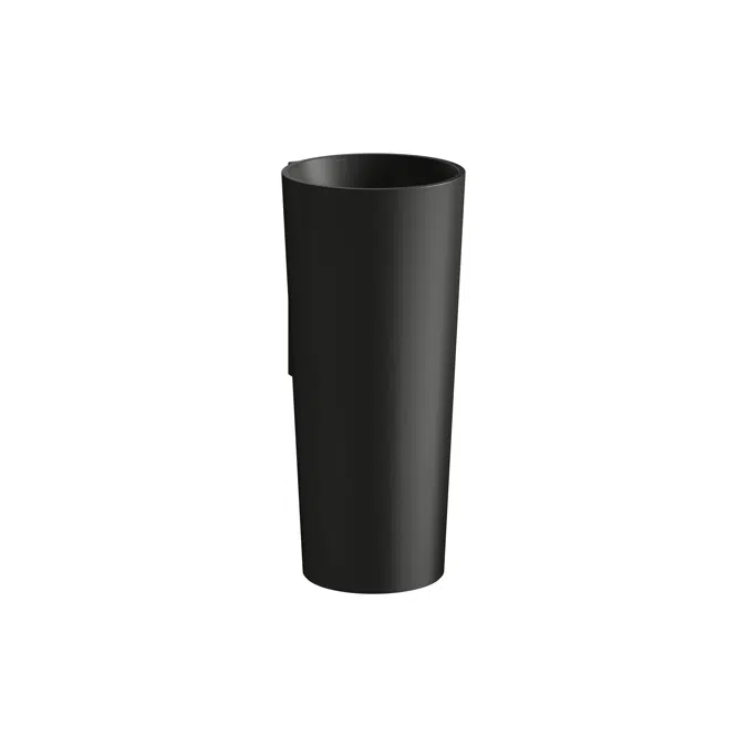 SCOPIO Floorstanding washbasin, with wall connection, made of Vitreon Steel, with tap bank, with one tap hole, centered, without overflow, including fixing set, drain valve