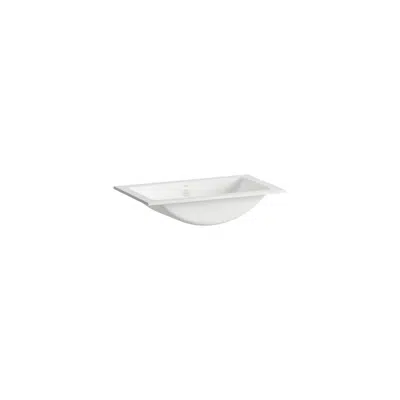 CLASSICS Drop-in washbasin, made of Vitreon Steel, without tap bank, without tap hole, with overflow, including fixing set, overflow set图像