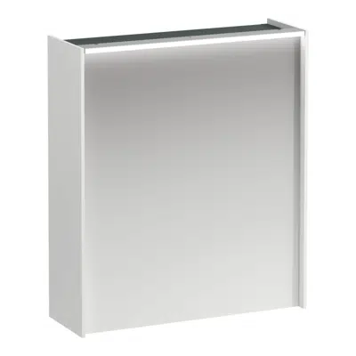 LANI Mirror cabinet, 600 mm, 1 door, right hinged, with horizontal LED light element, 2 glass shelves, 1 socket图像