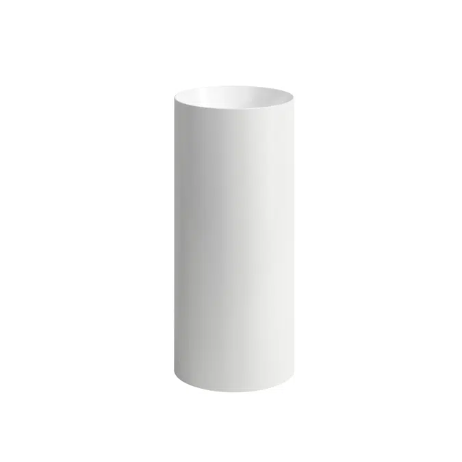 VOLTA Floorstanding Washbasin, round, spiral water flow, incl. flat trap always open