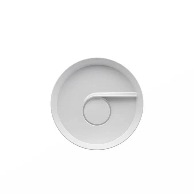 VOLTA Floorstanding Washbasin, round, spiral water flow, incl. flat trap always open