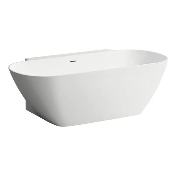 LUA Bathtub, back-to-wall version, made of Marbond composite material