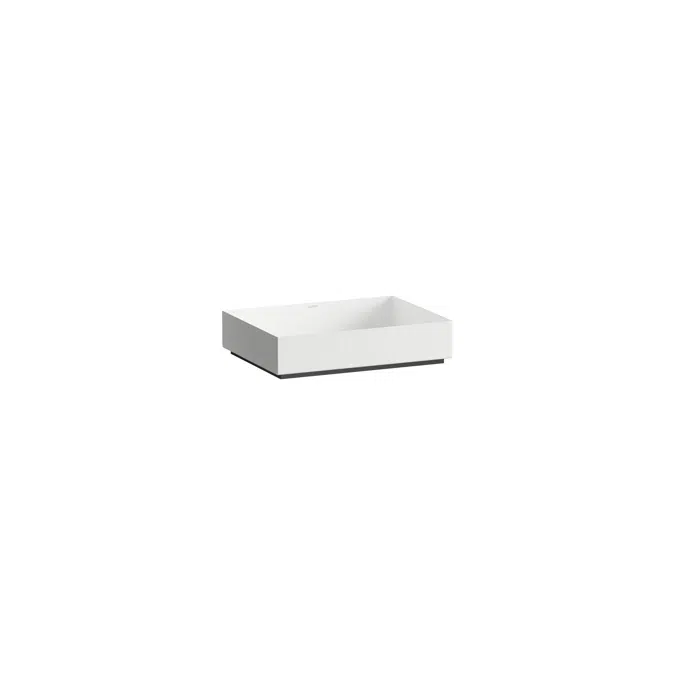 METAPHOR Washbasin bowl, made of Vitreon Steel, without tap bank, without tap hole, without overflow, including fixing set, drain valve, black spacer frame