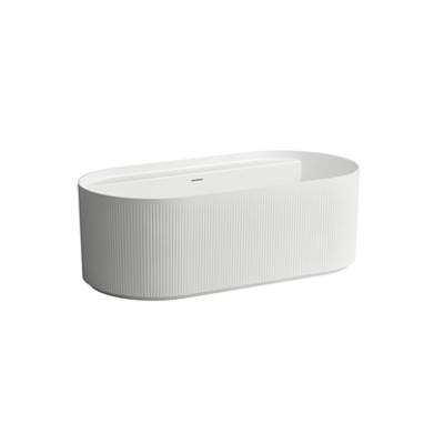 obraz dla SONAR Freestanding bathtub with tap bank and surface structure, made of Marbond composite material