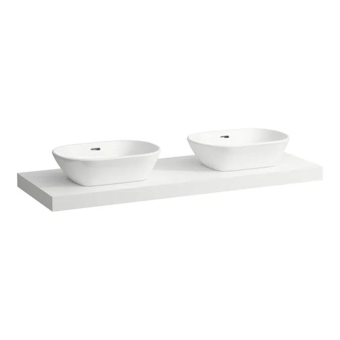 LANI Countertop 1400, with cut-out left and right, 65 mm thick, incl. 3 installation brackets