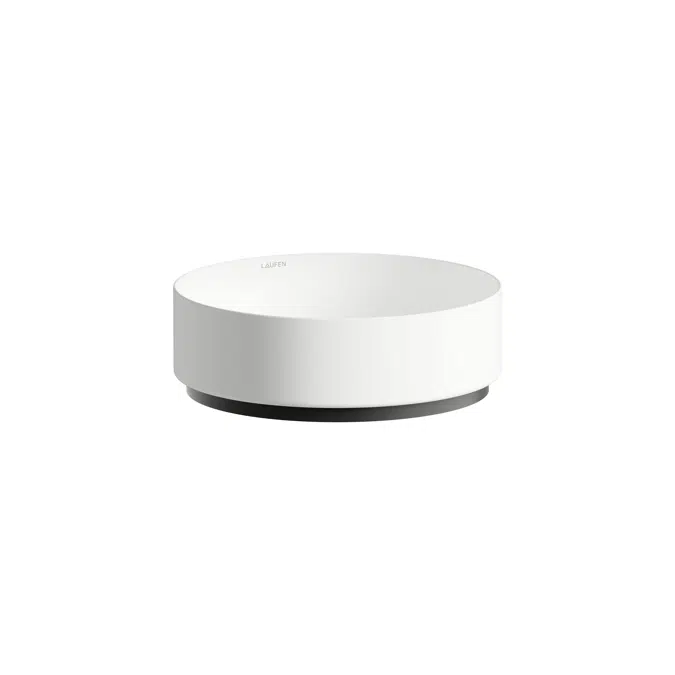 UNISONO Washbasin bowl, made of Vitreon Steel, without tap bank, without tap hole, without overflow, including fixing set, drain valve, black spacer ring