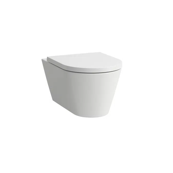 Kartell • LAUFEN Wall-hung WC Silent flush/'rimless', washdown, without flushing rim