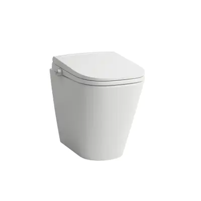 Image pour CLEANET MEDA Shower toilet, floorstanding, silent flush, rimless, incl. seat and cover with washing, drying function, heated seat, remote control, Wi-Fi & APP, UV disinfection and ambient light