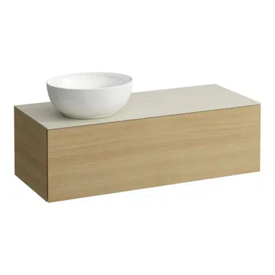 ILBAGNOALESSI Drawer element 1200, 1 drawer, with cut-out left, Calce Avorio top with tap cut-out, matches washbasin H818975/6