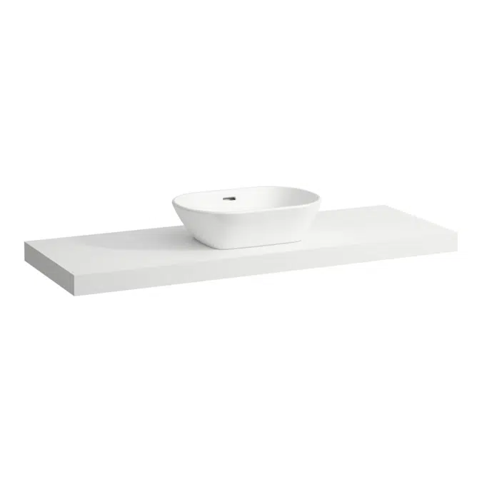 LANI Countertop 1400, with centre cut-out, 65 mm thick, incl. 3 installation brackets