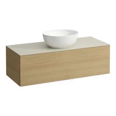 billede til ILBAGNOALESSI Drawer element 1200, 1 drawer, with center cut-out, Calce Avorio top, matches washbasin H818975/6, H818977/8