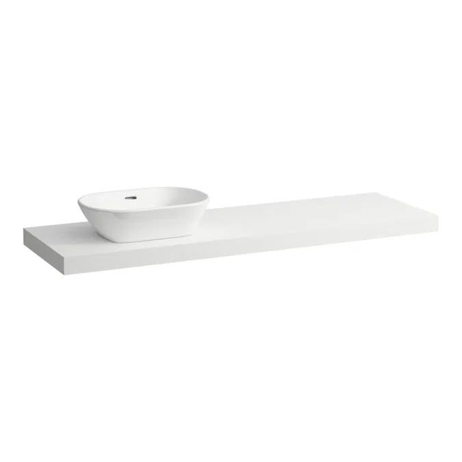 LANI Countertop 1600, with cut-out left, 65 mm thick, incl. 3 installation brackets