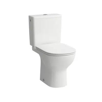 Image for LUA Floorstanding WC 'rimless', close-coupled, washdown, without flushing rim, outlet horizontal