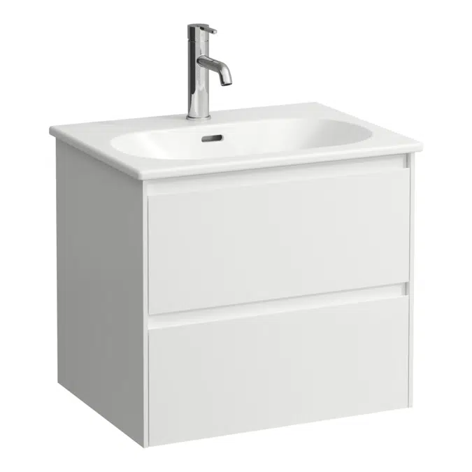 Lani for Lua Combipack 600 mm, washbasin 'slim' with vanity unit with 2 drawers